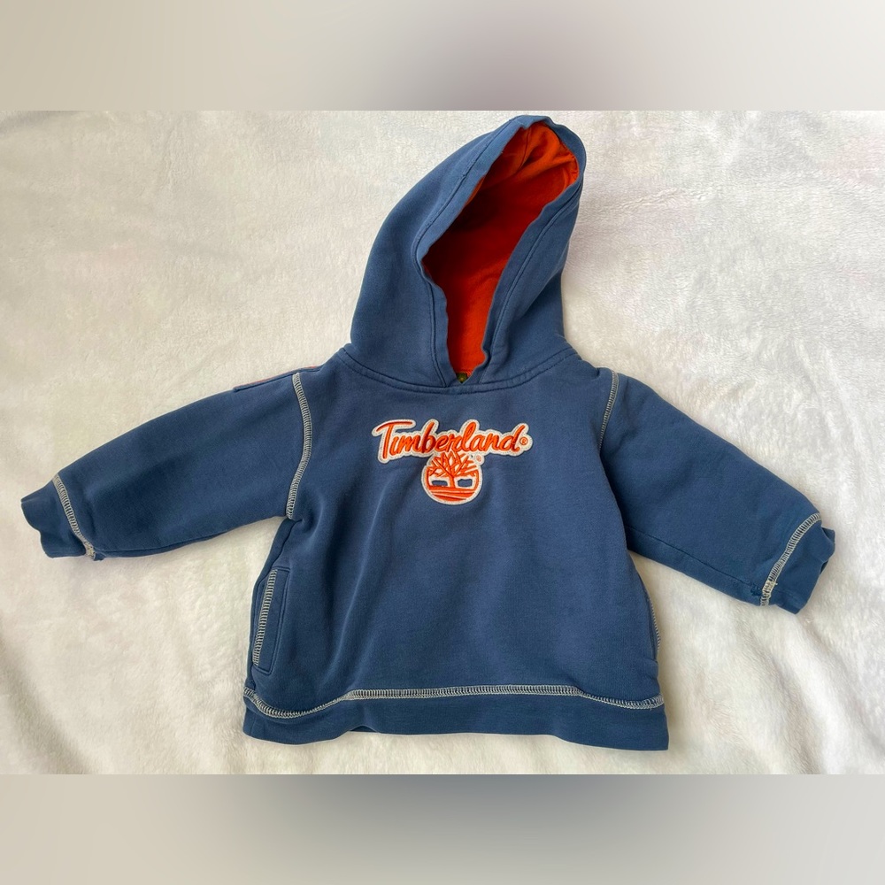 Boys Timberland Blue Hooded Sweatshirt 18 Months